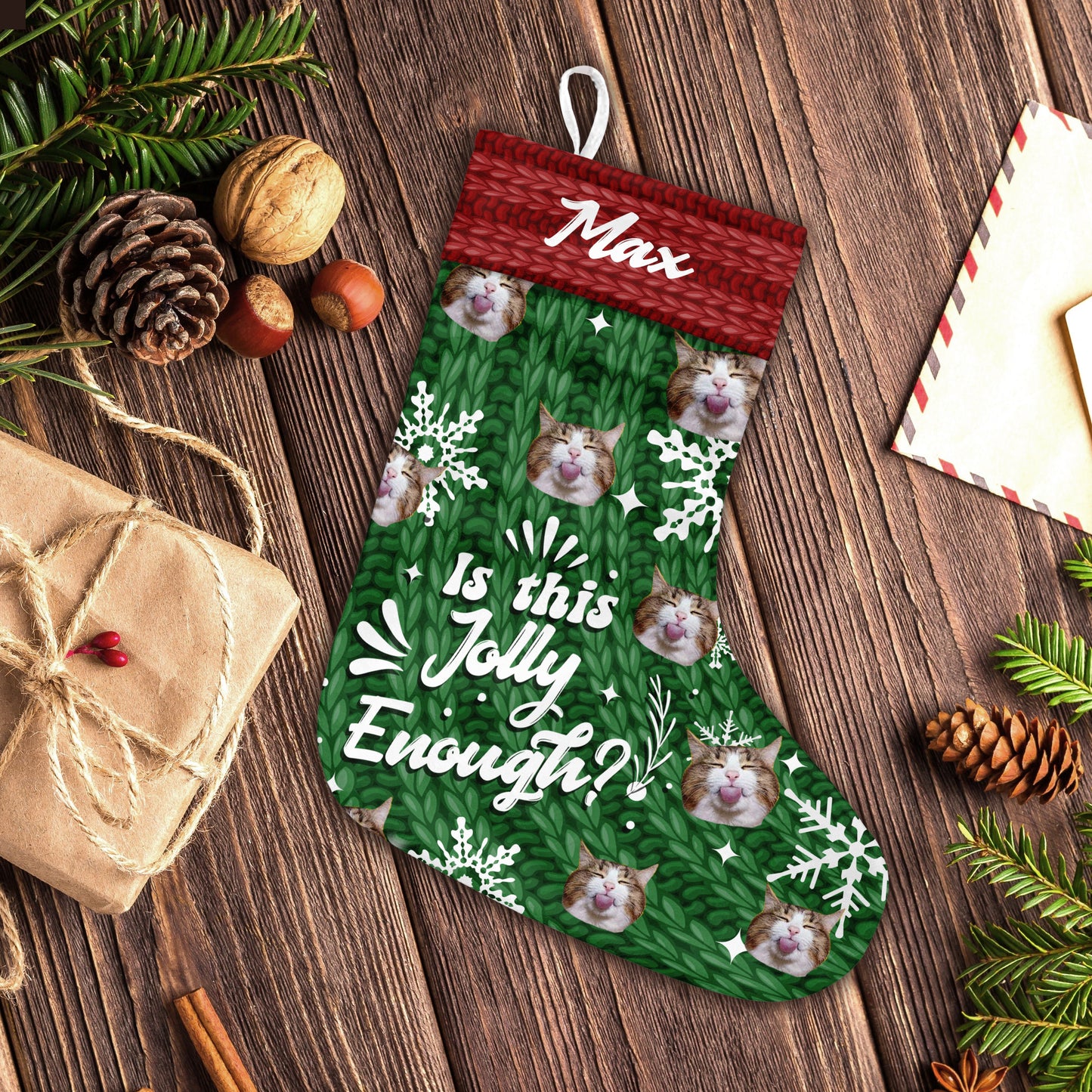 Est-ce assez joyeux ? - Chaussettes de Noël personnalisées pour chats