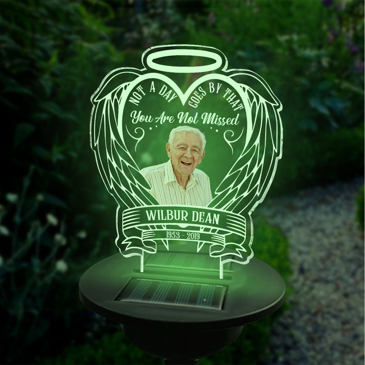 Pas un jour ne passe sans que tu ne nous manques - Cadeau commémoratif en cas de décès - Lampe solaire de jardin personnalisée