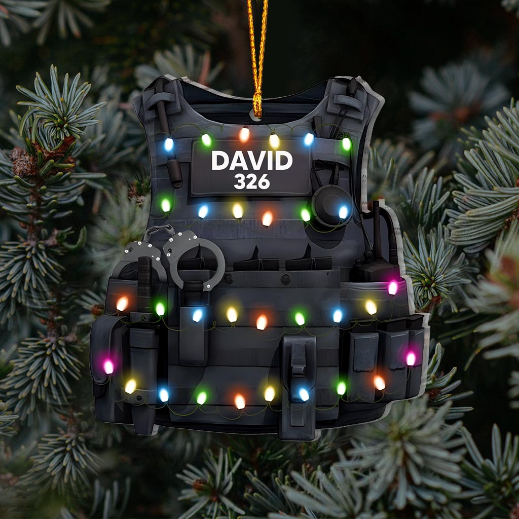 Police Armor Vest - Personalized Police Officer Ornament