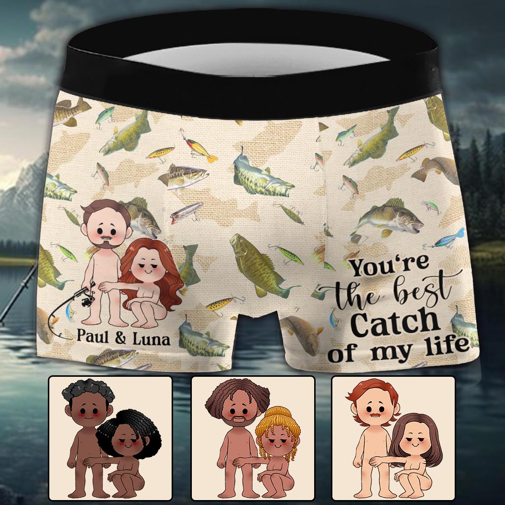 Tu es la plus belle prise de ma vie - Boxers de pêche personnalisés pour hommes