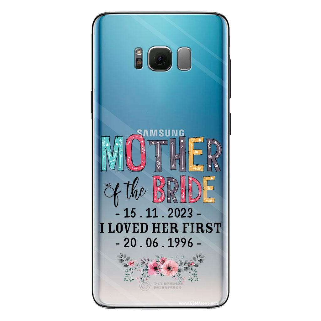 Coque de téléphone transparente personnalisée pour la mère de la mariée