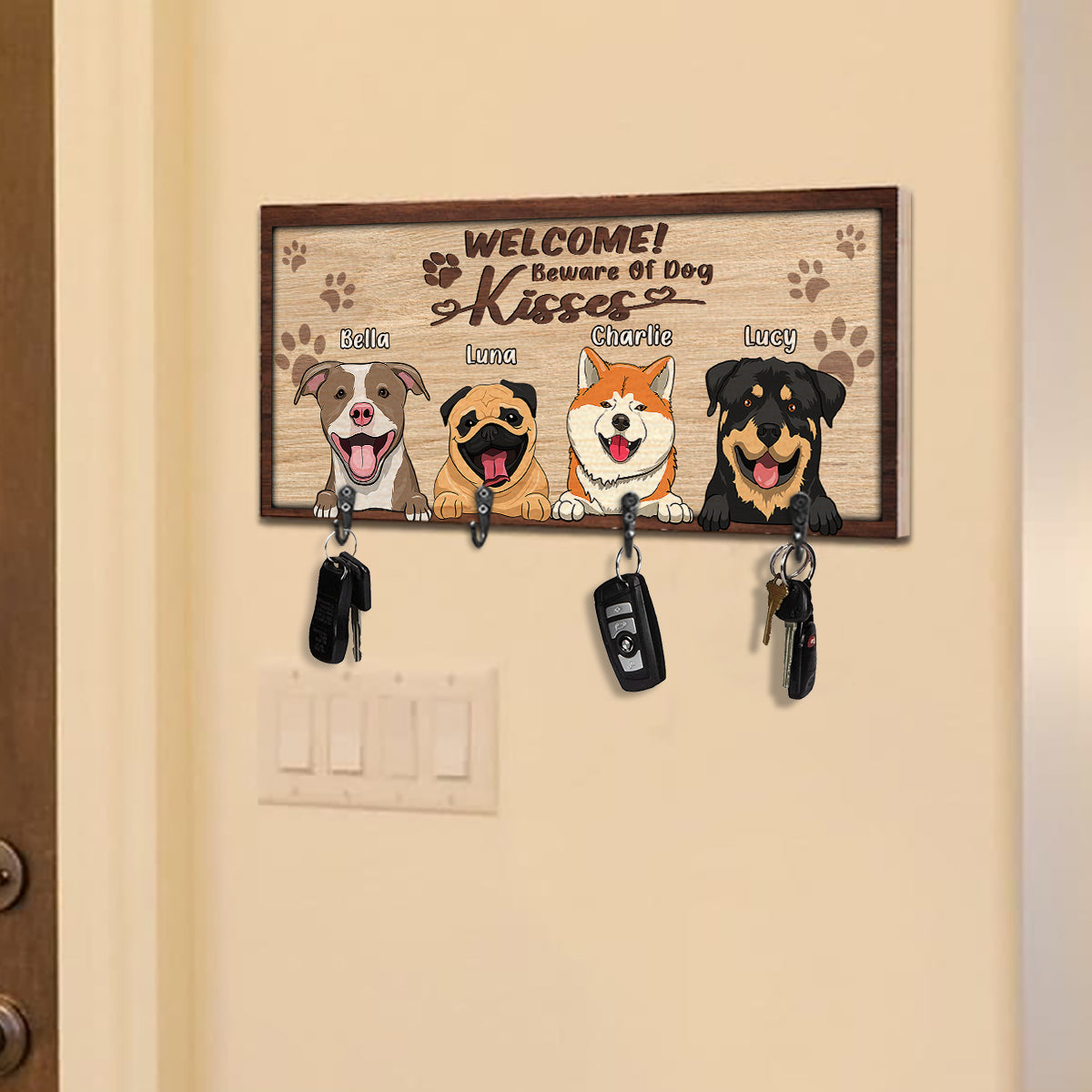 Let’s Go For A Walk - Personalized Dog Key Rack