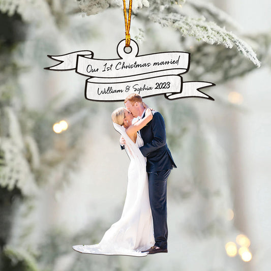 Notre premier Noël en tant que mari et femme - Ornement personnalisé