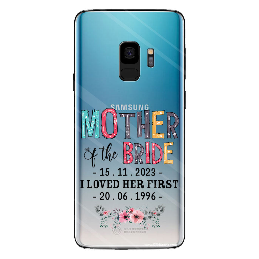 Coque de téléphone transparente personnalisée pour la mère de la mariée