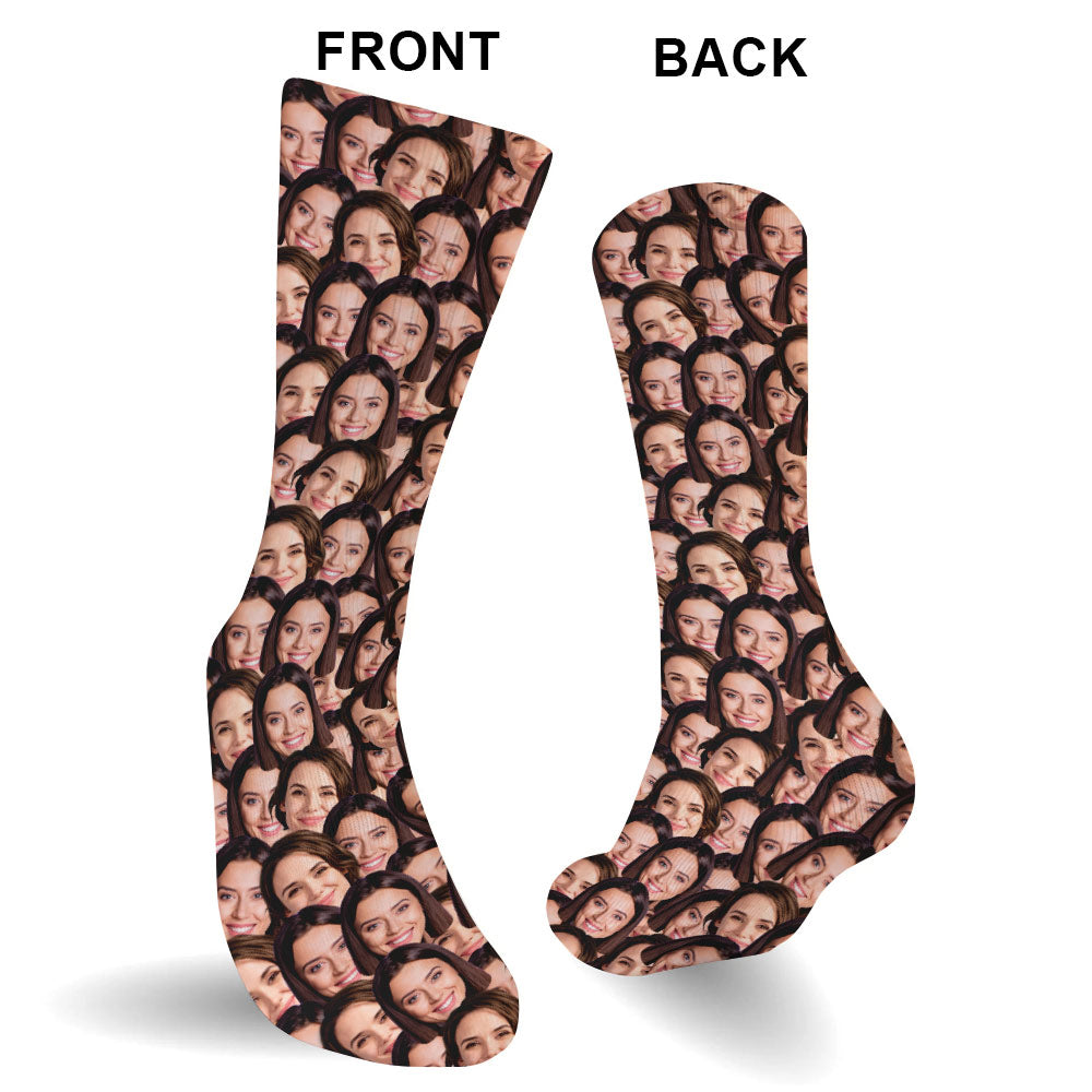 Customizable Printed Face - Personalized Sibling Socks
