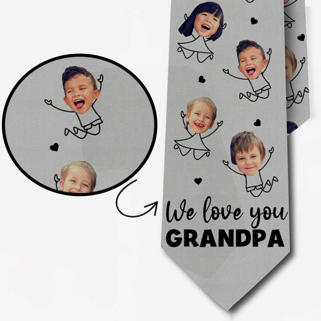 On t'aime papa - Cravate personnalisée - Cadeau pour papa, grand-père, oncle, frère, mari