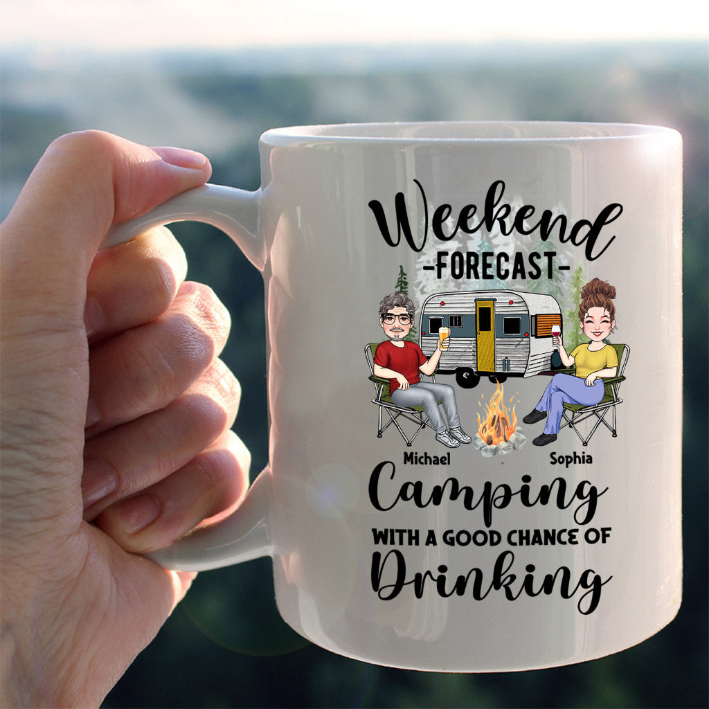 Prévisions du week-end - Mug de camping personnalisé