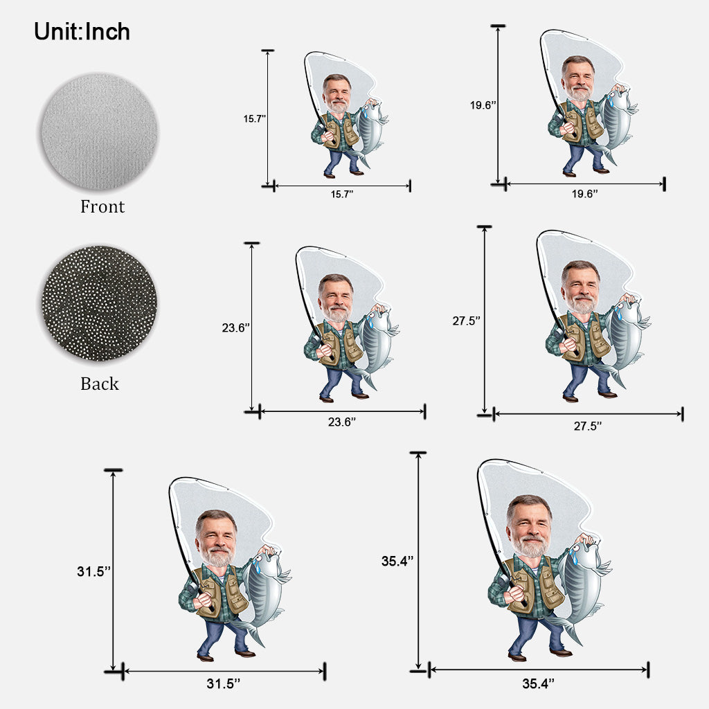 Paillasson personnalisé « Amoureux de la pêche » en forme de pêche