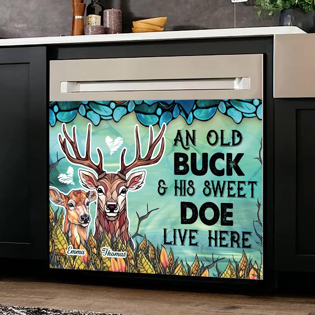 Vivez ici - Housse de lave-vaisselle personnalisée sur le thème de la chasse