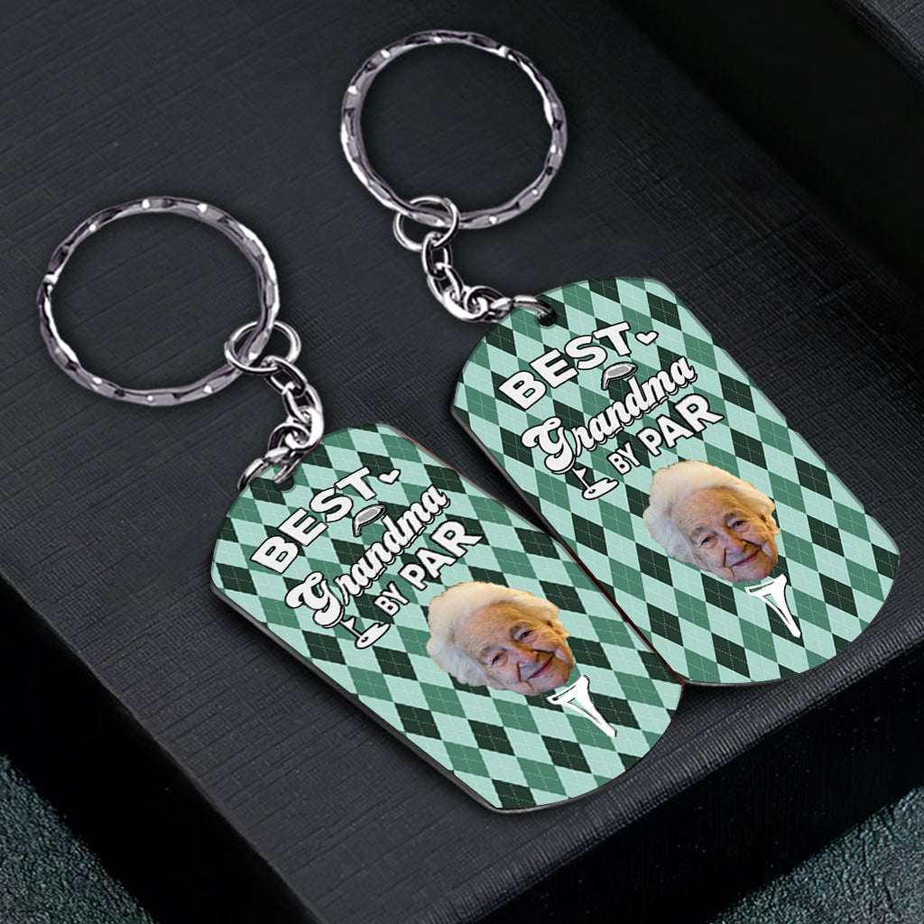 Best Dad By Par - Golf gift for dad, him, boyfriend, husband, grandpa - Personalized Stainless Steel Keychain