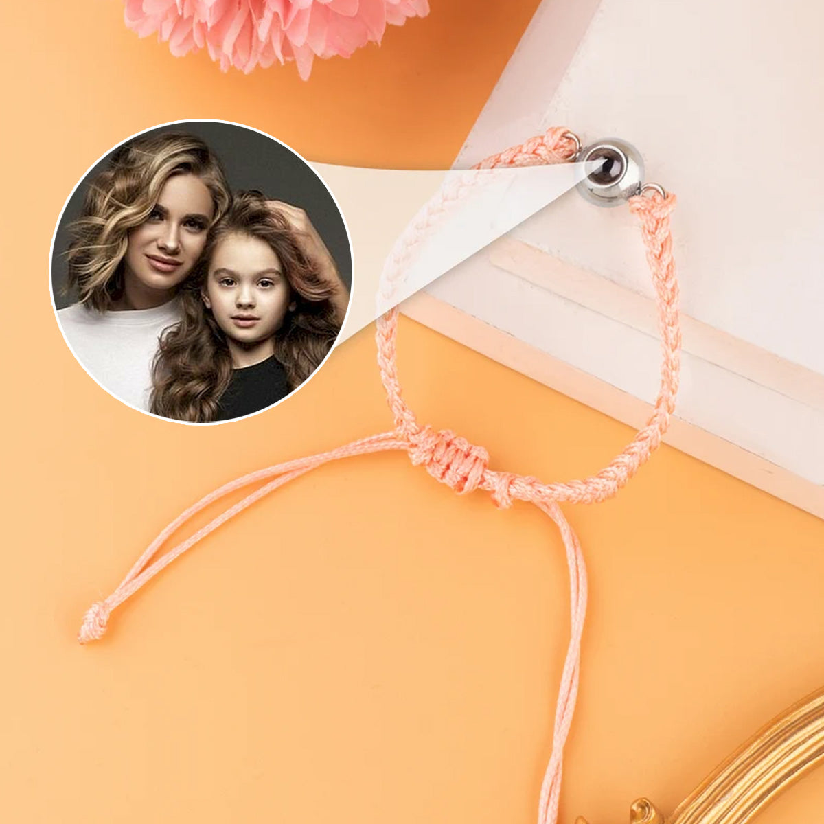 Bracelet de projection personnalisé « J’aime ma fille »