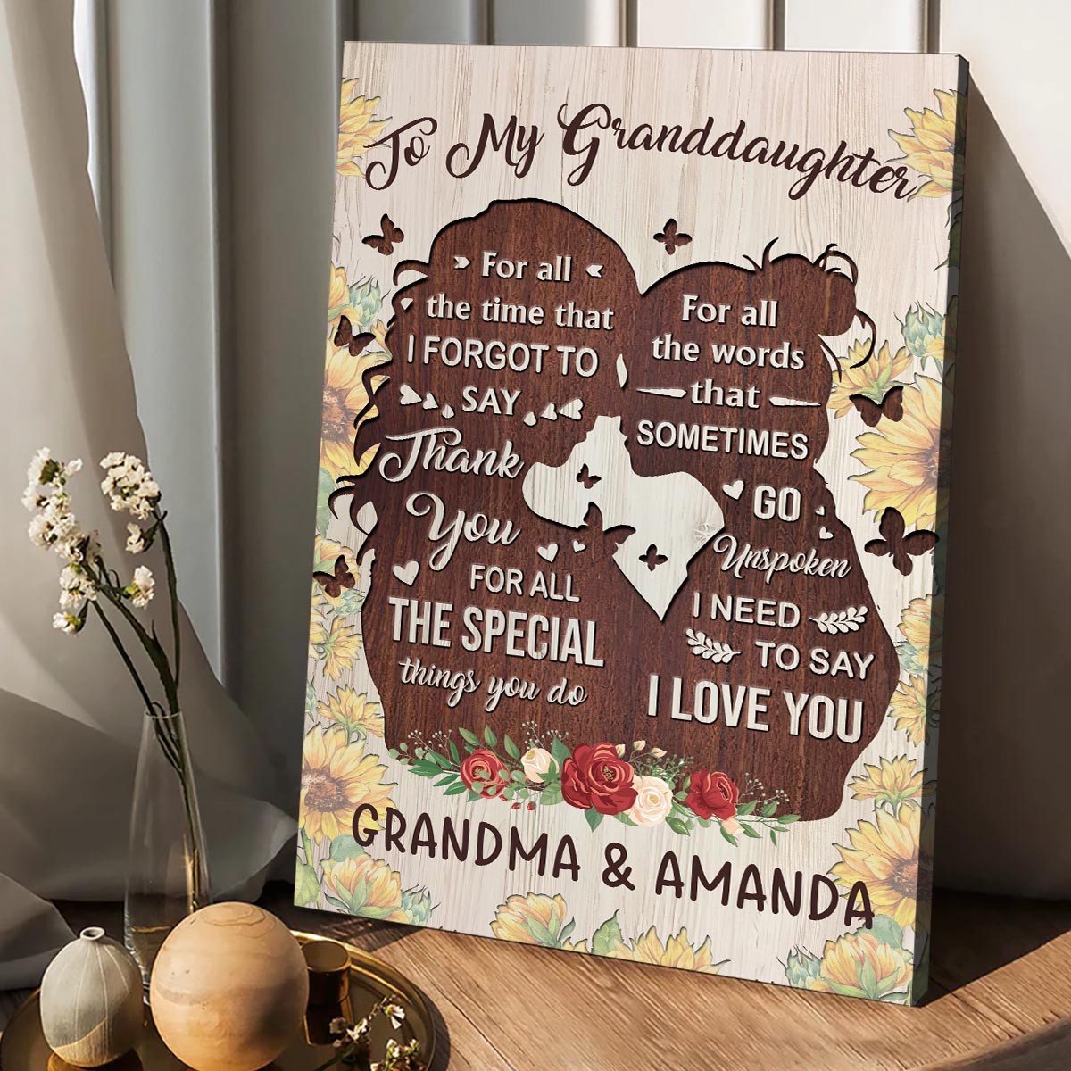 Tu es la plus gentille - Cadeau pour maman, grand-mère, fille, petite-fille, sœur, tante - Toile et affiche personnalisées