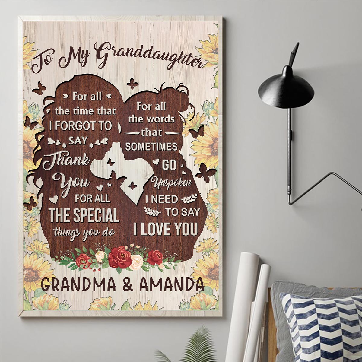 Tu es la plus gentille - Cadeau pour maman, grand-mère, fille, petite-fille, sœur, tante - Toile et affiche personnalisées