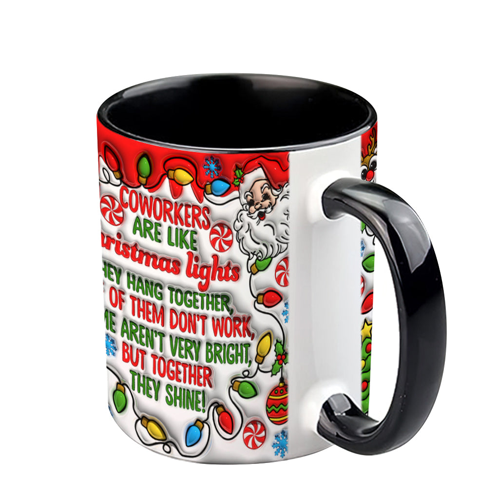 Coworkers Are Like Christmas Lights - Personalized Colleague Accent Mug