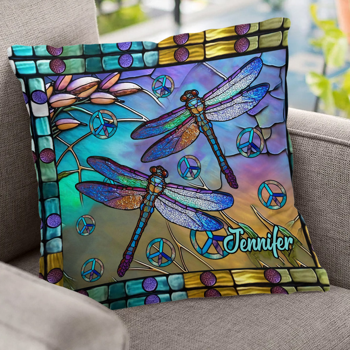 Hippie Soul - Personalized Hippie Throw Pillow