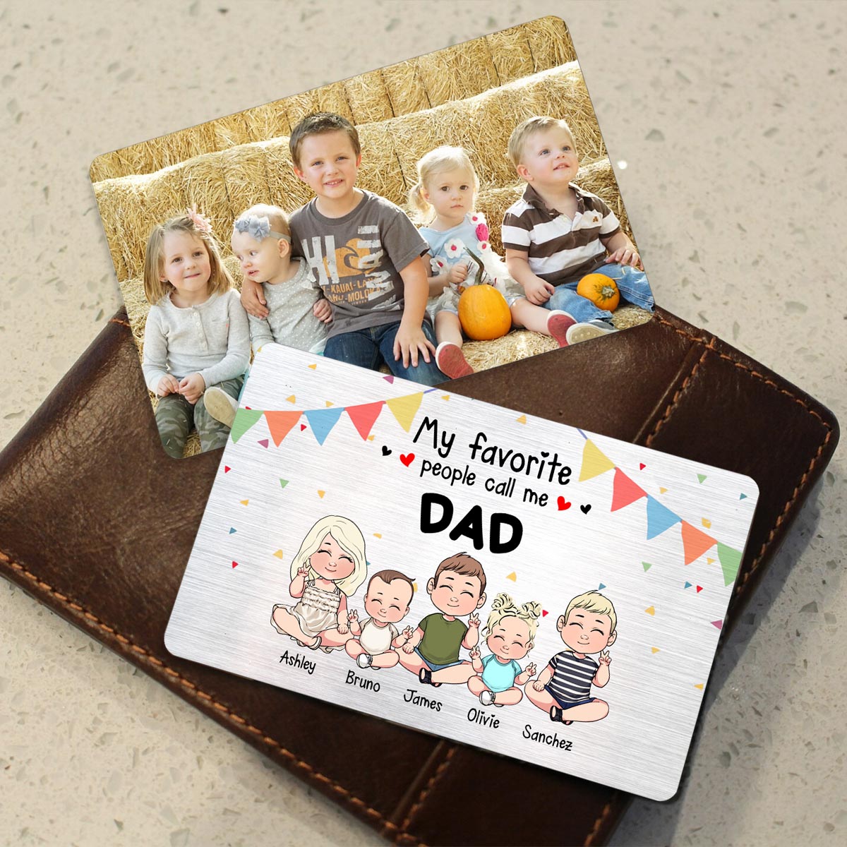 My Favorite People - Gift for grandpa, grandma, brother, sister, mom, dad, uncle, aunt - Personalized Wallet Insert Card
