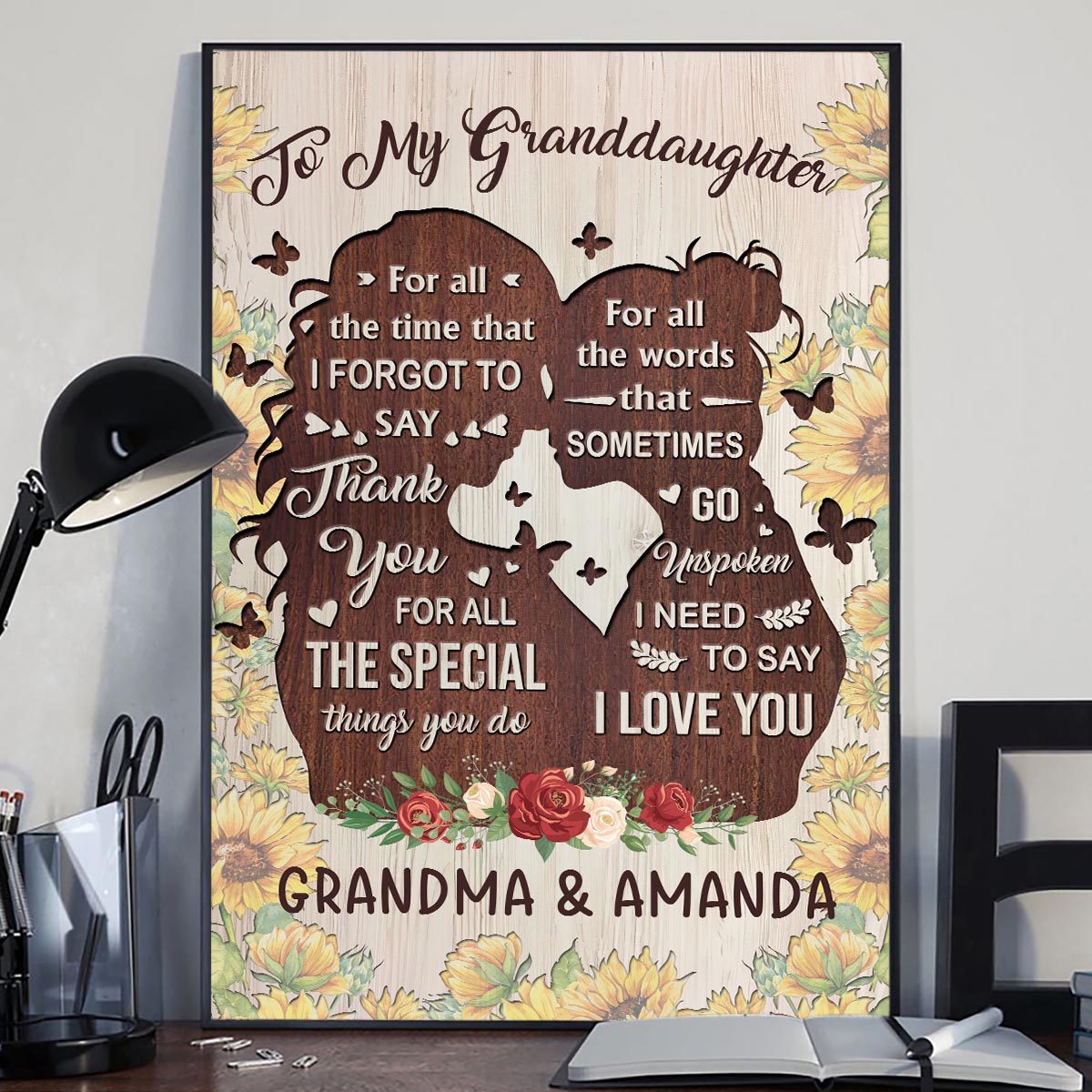 Tu es la plus gentille - Cadeau pour maman, grand-mère, fille, petite-fille, sœur, tante - Toile et affiche personnalisées