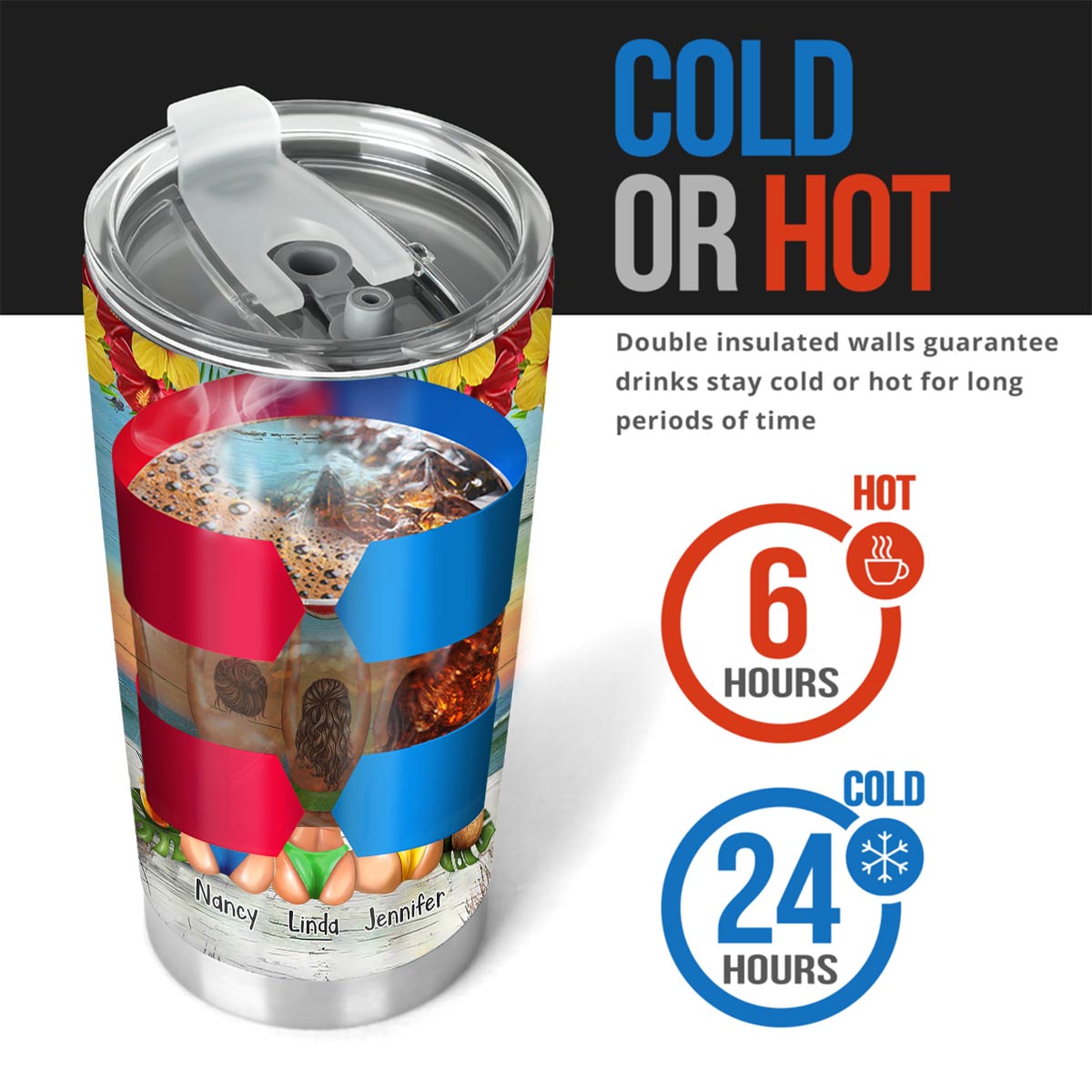 Je t'aime jusqu'à la plage et retour - Cadeau pour ma meilleure amie - Gobelet personnalisé