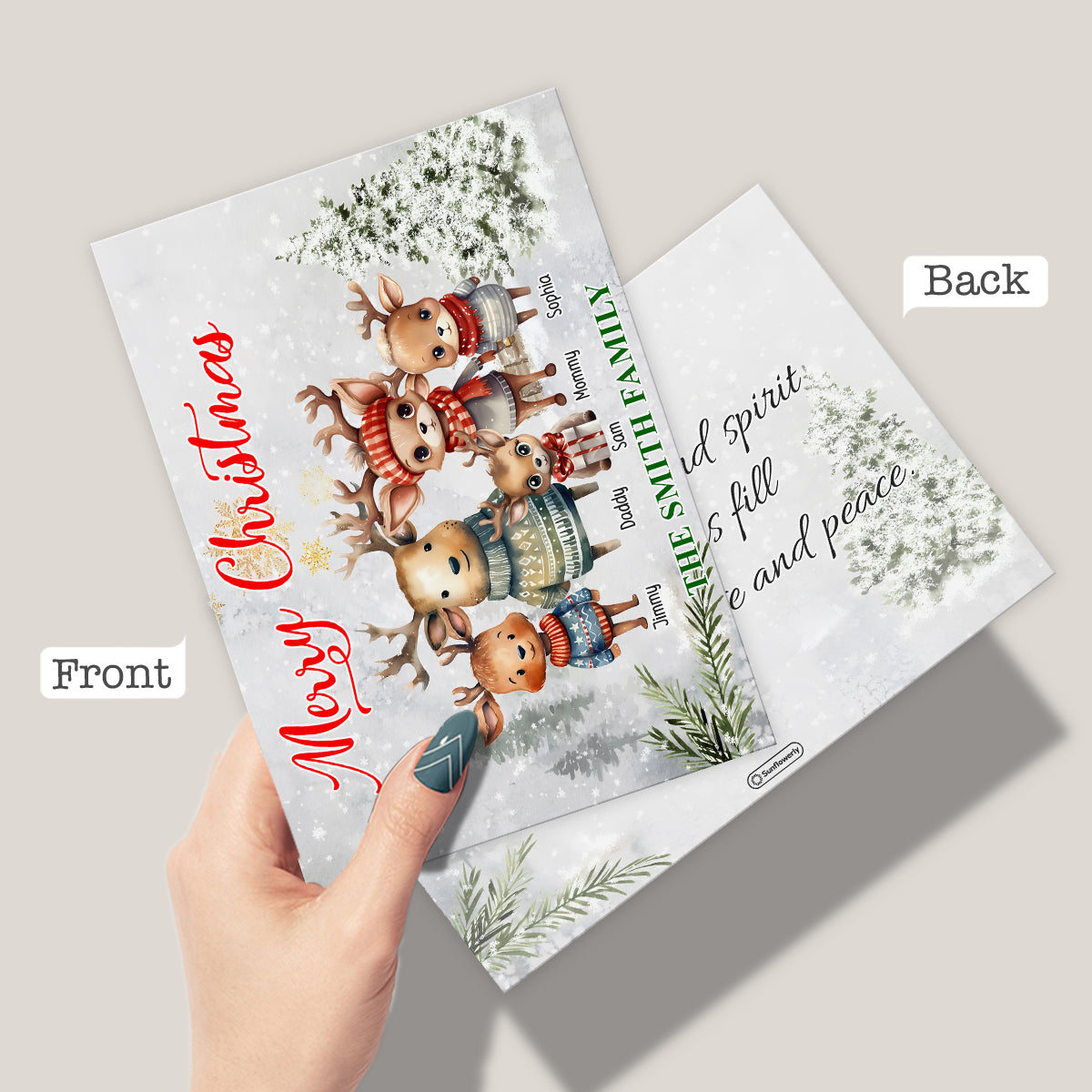 Joyeux Noël - Carte de vœux familiale personnalisée