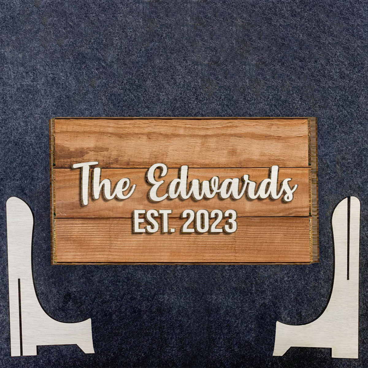 Notre famille - Panneau/Plaque en bois personnalisé(e) à 2 couches pour pendaison de crémaillère