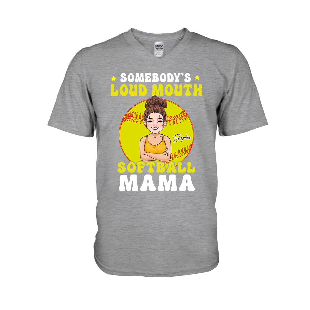 Maman de softball à la langue bien pendue - T-shirt et sweat à capuche de softball personnalisés