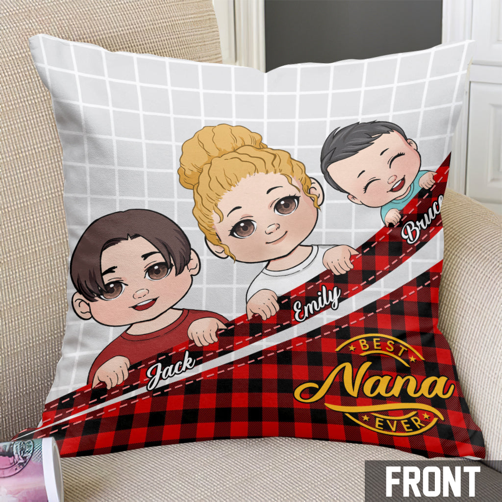 Meilleure grand-mère/Mimi/Nana du monde - Coussin décoratif personnalisé pour grand-mère