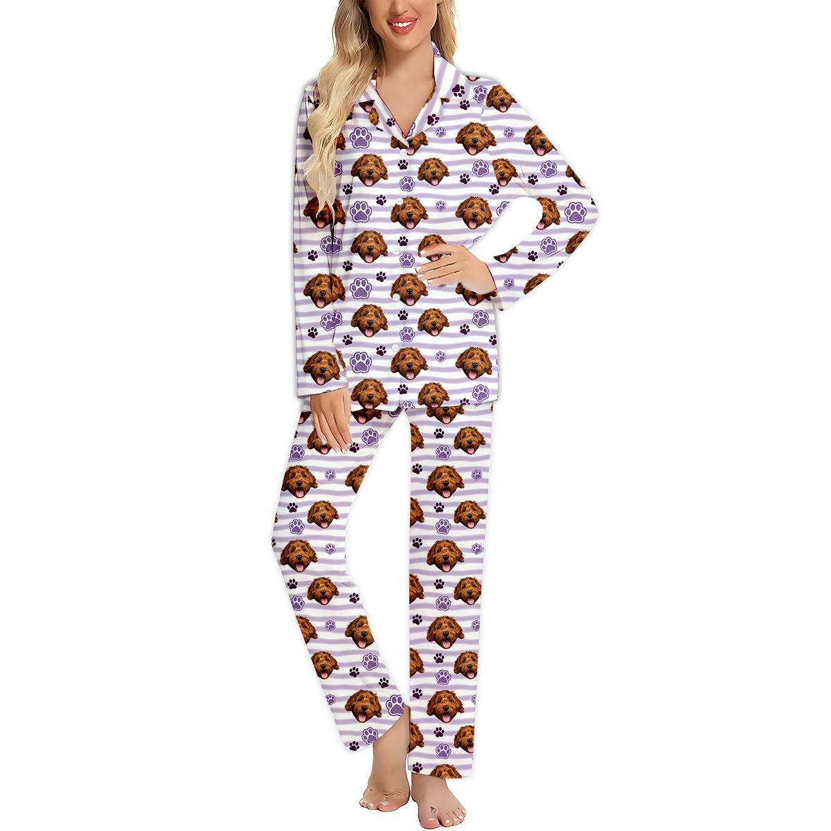 Ambiance maman de chien - Pyjamas à boutons personnalisés pour chien
