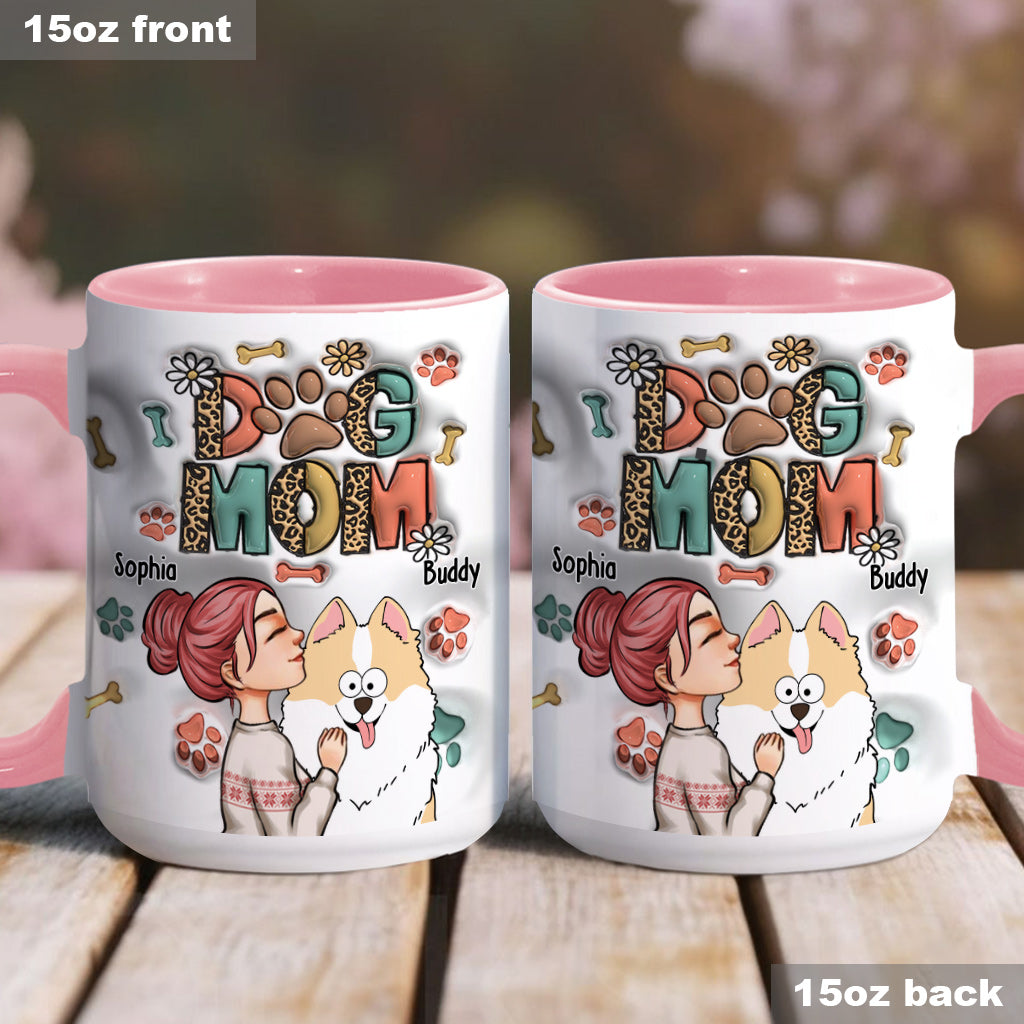 Mug gonflable personnalisé « Maman de chien, maman de chat » - Cadeau idéal pour les amoureux des chiens et des chats