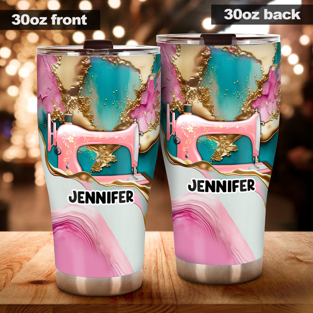 Gobelet isotherme personnalisé « J’adore coudre »