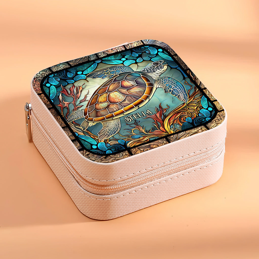 J'adore les tortues - Boîte à bijoux personnalisée en forme de tortue