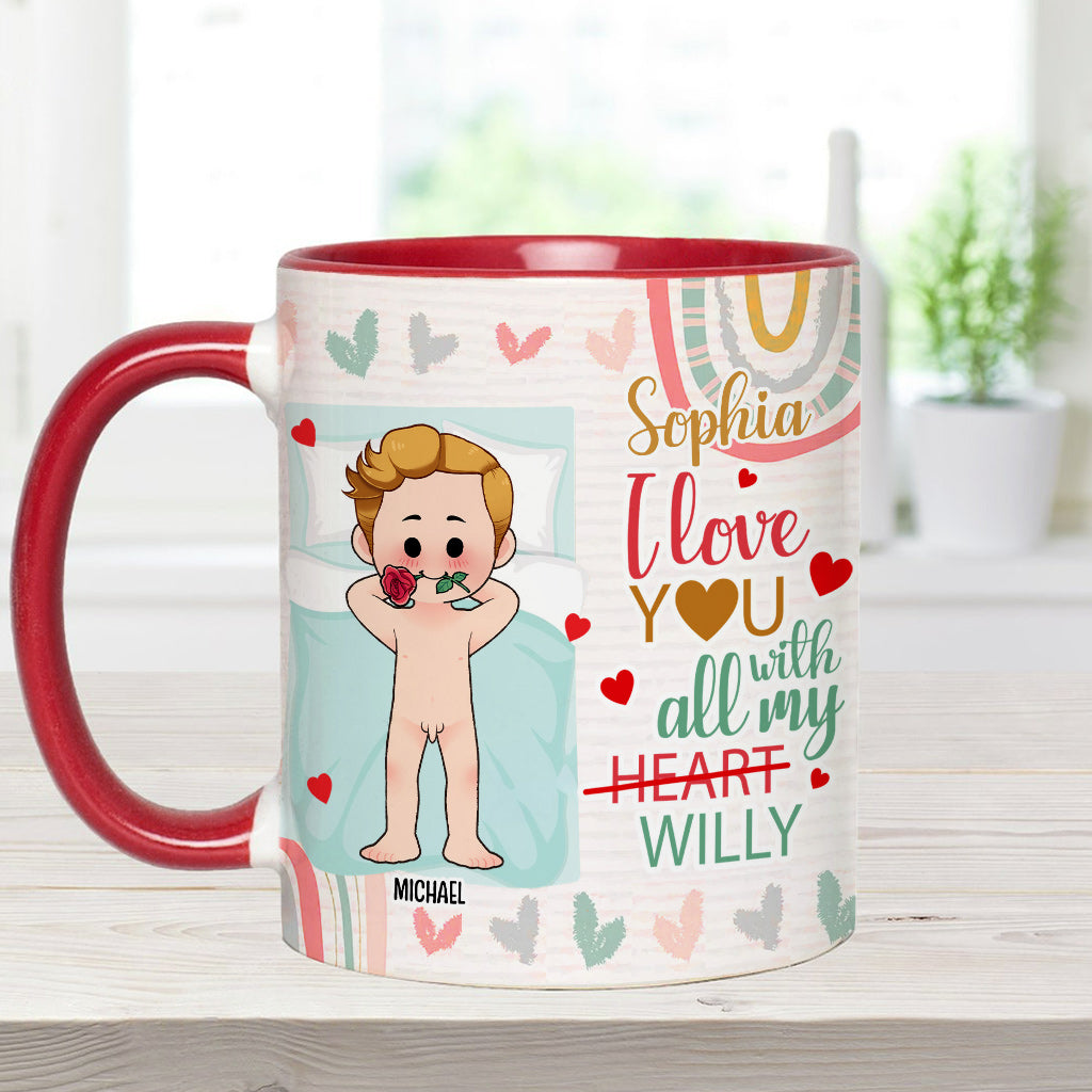 Je t'aime de tout mon cœur - Mug personnalisé pour couple