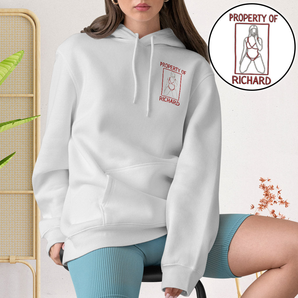 Cadeau original pour lui - Sweat à capuche brodé personnalisé pour couple