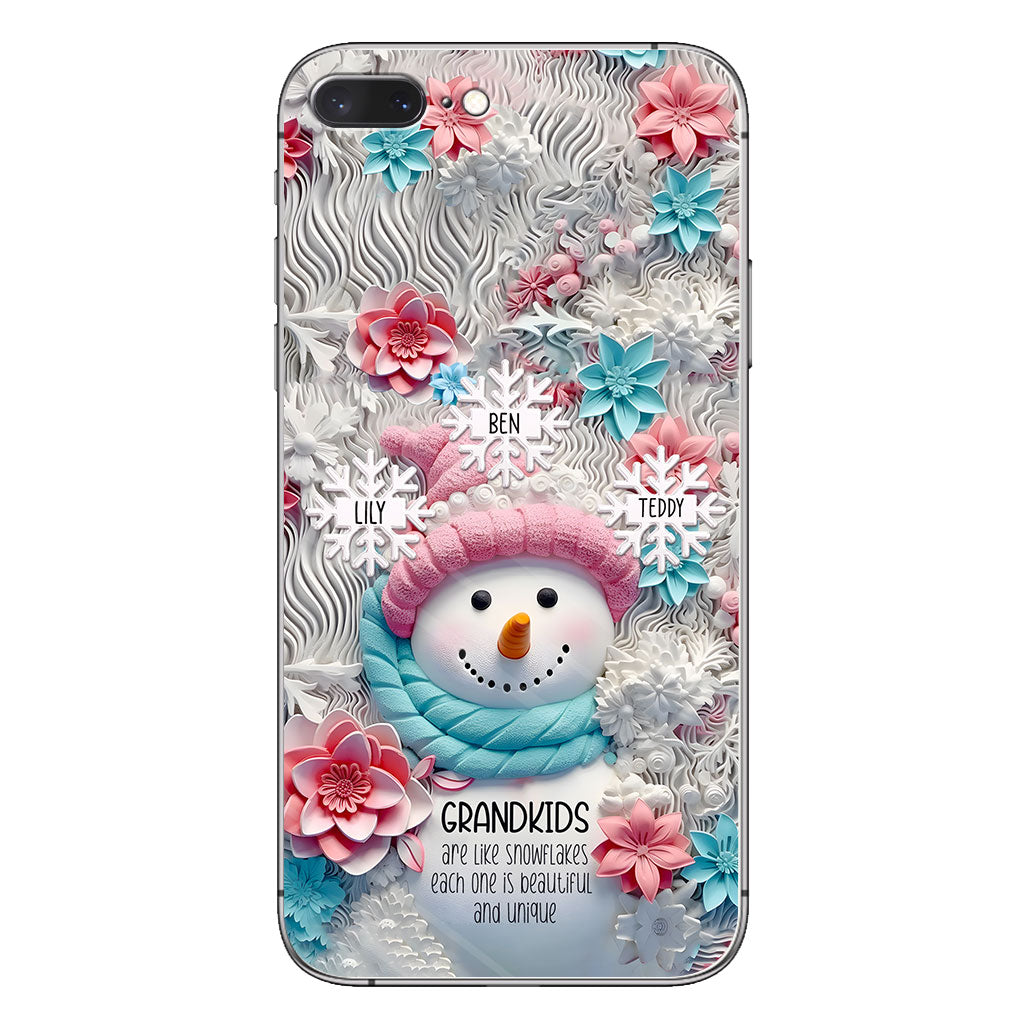 Les petits-enfants sont comme des flocons de neige - Cadeau pour grand-mère - Coque de téléphone personnalisée
