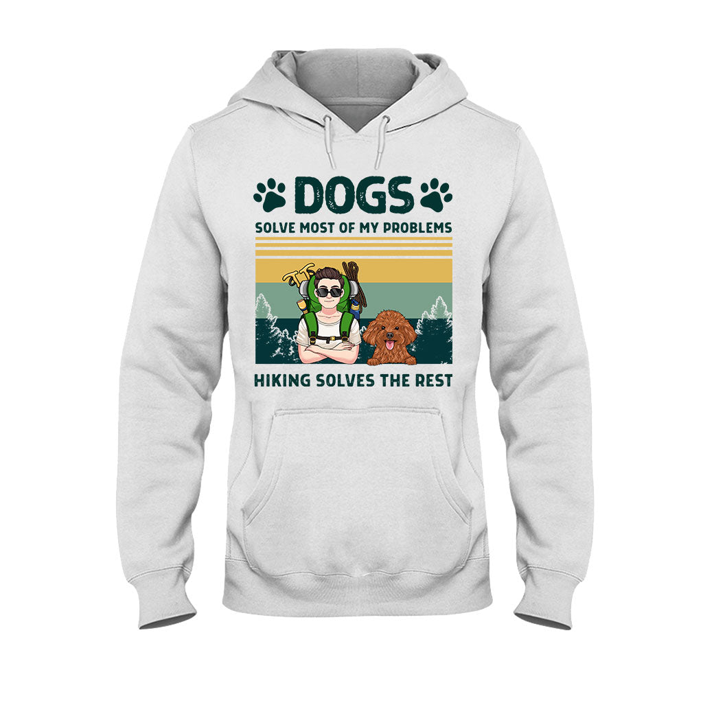 Les chiens et la randonnée résolvent mes problèmes - T-shirt et sweat à capuche de randonnée personnalisés
