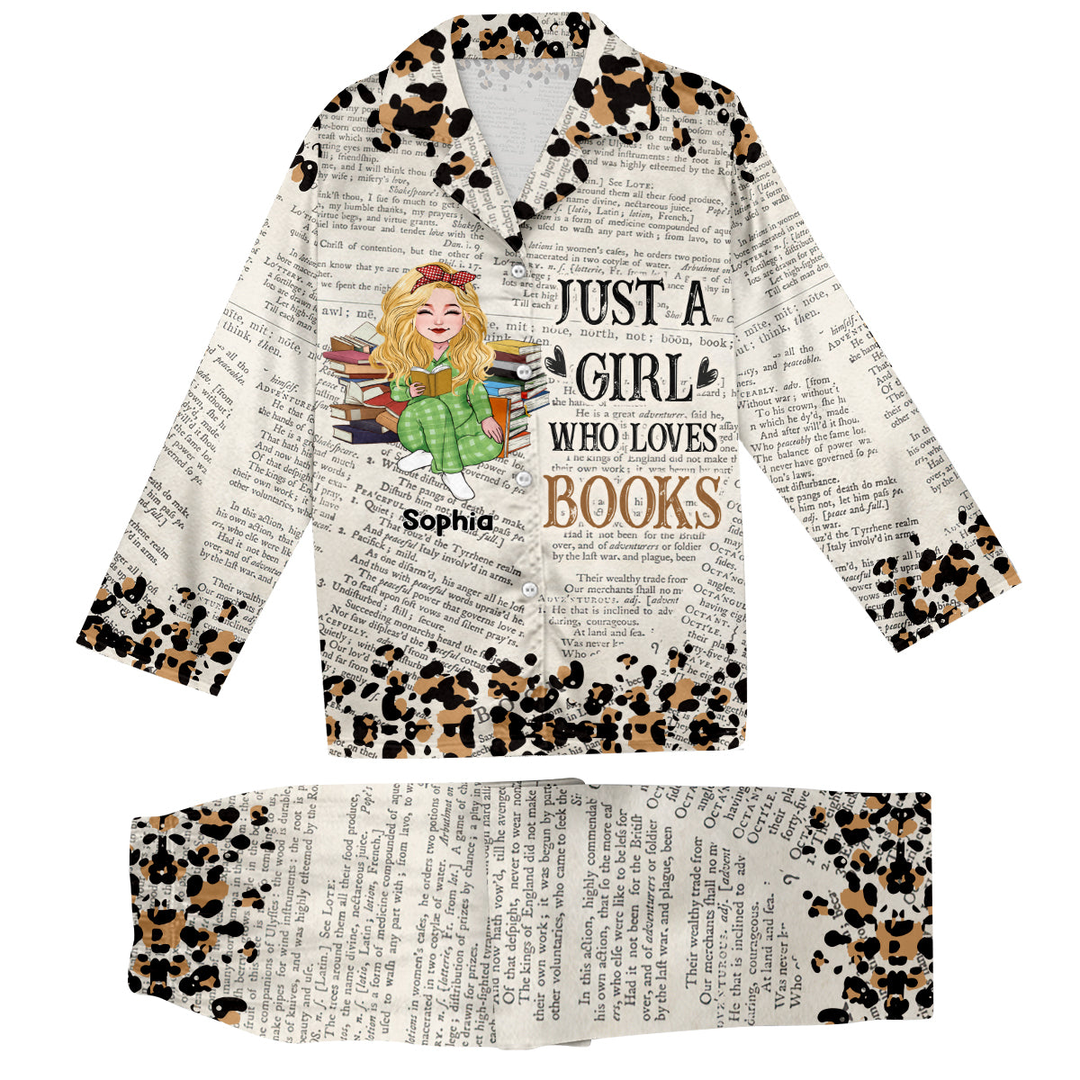 One More Chapter - Personalized Book Button Down Pajamas