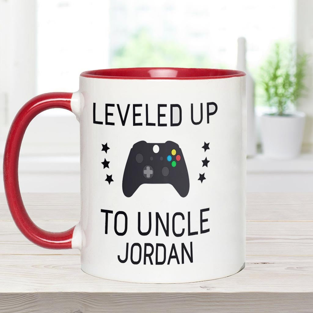 Leveled Up To Uncle - Personalized Uncle Accent Mug