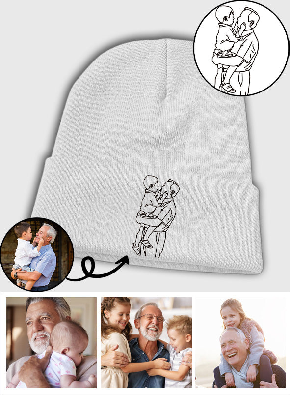 Bonnet brodé personnalisé avec photo - Grand-père