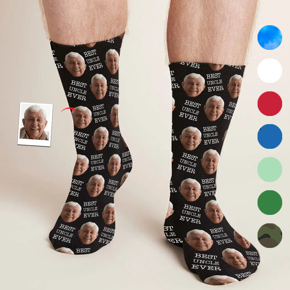 Chaussettes personnalisées pour oncle - Face personnalisée