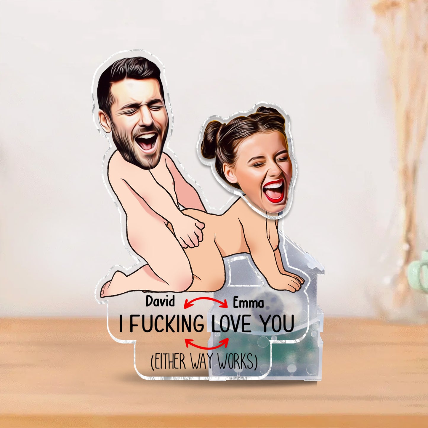 Je t'aime - cadeau pour petite amie, petit ami, mari, femme - Tête à secouer personnalisée
