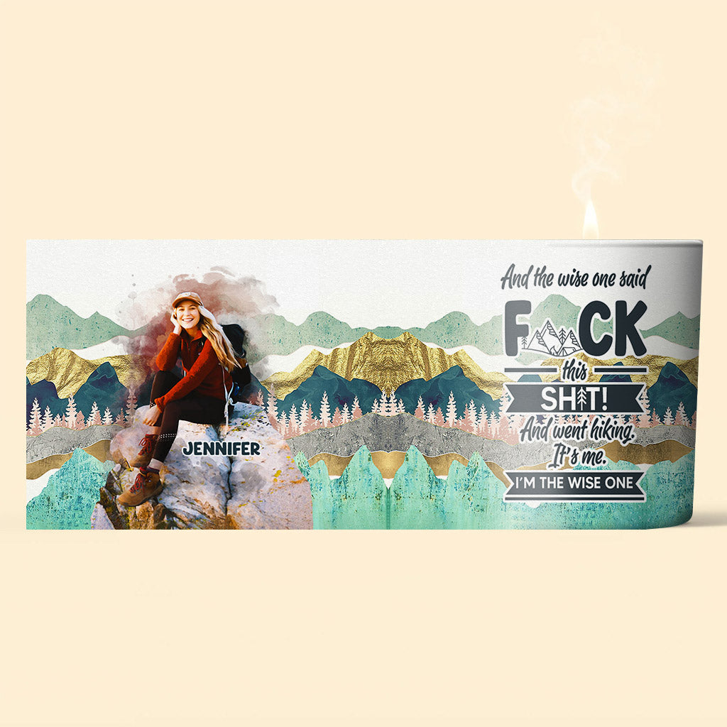 Et le sage dit - Bougie de randonnée personnalisée avec couvercle en bois