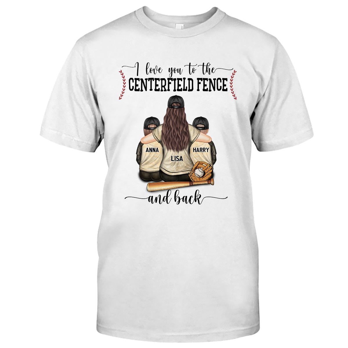 Mon cœur est sur ce terrain - T-shirt et sweat à capuche de baseball personnalisés