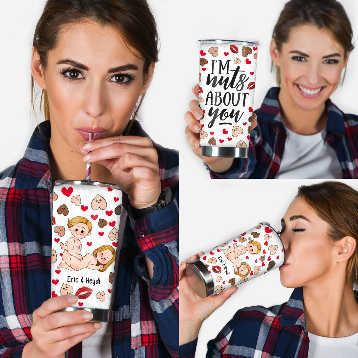 Je suis fou/folle de toi - Gobelet isotherme personnalisé pour couples