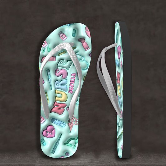 Vie d'infirmière - Tongs personnalisées pour infirmières