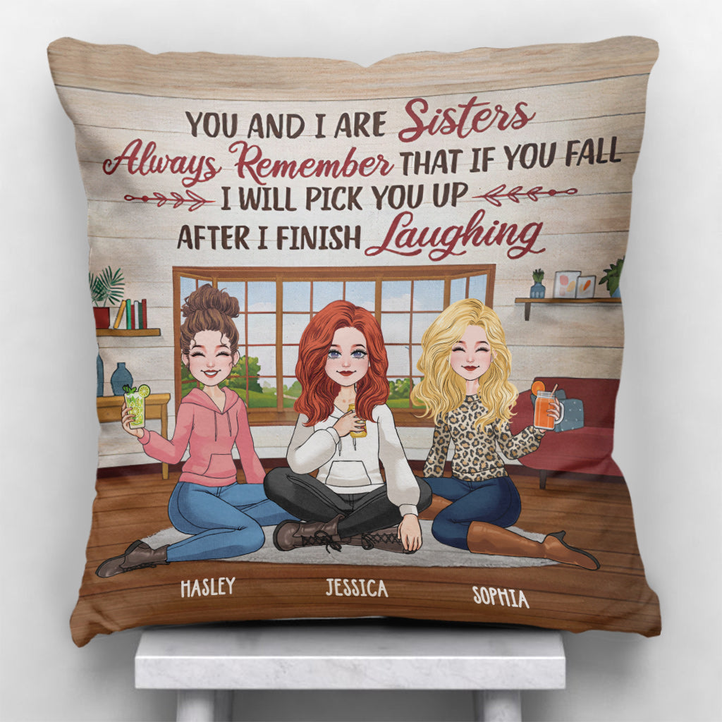 Après avoir fini de rire - Coussin décoratif personnalisé pour meilleure amie