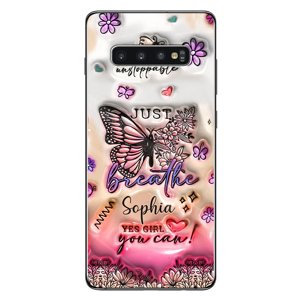 Positive Affirmations Butterfly - Personalized Butterfly Clear Phone Case