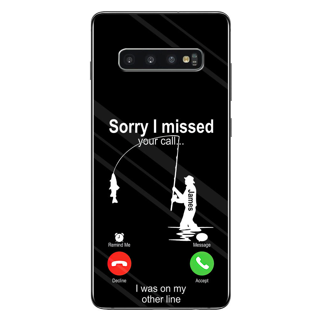 Désolé(e) d'avoir manqué votre appel, j'étais en ligne - Coque de téléphone transparente personnalisée sur le thème de la pêche