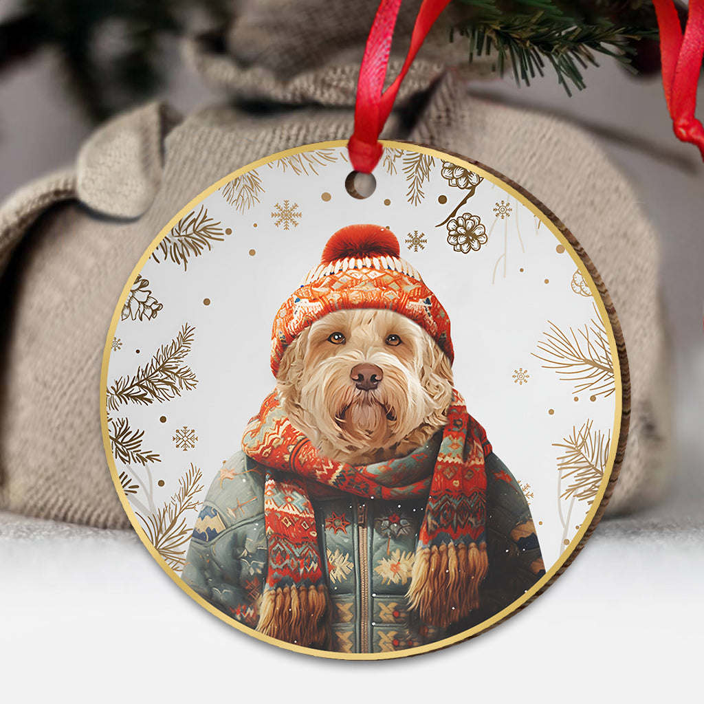 Portrait de Noël personnalisé de votre animal de compagnie - Cadeau pour les amoureux des chiens et des chats - Ornement personnalisé
