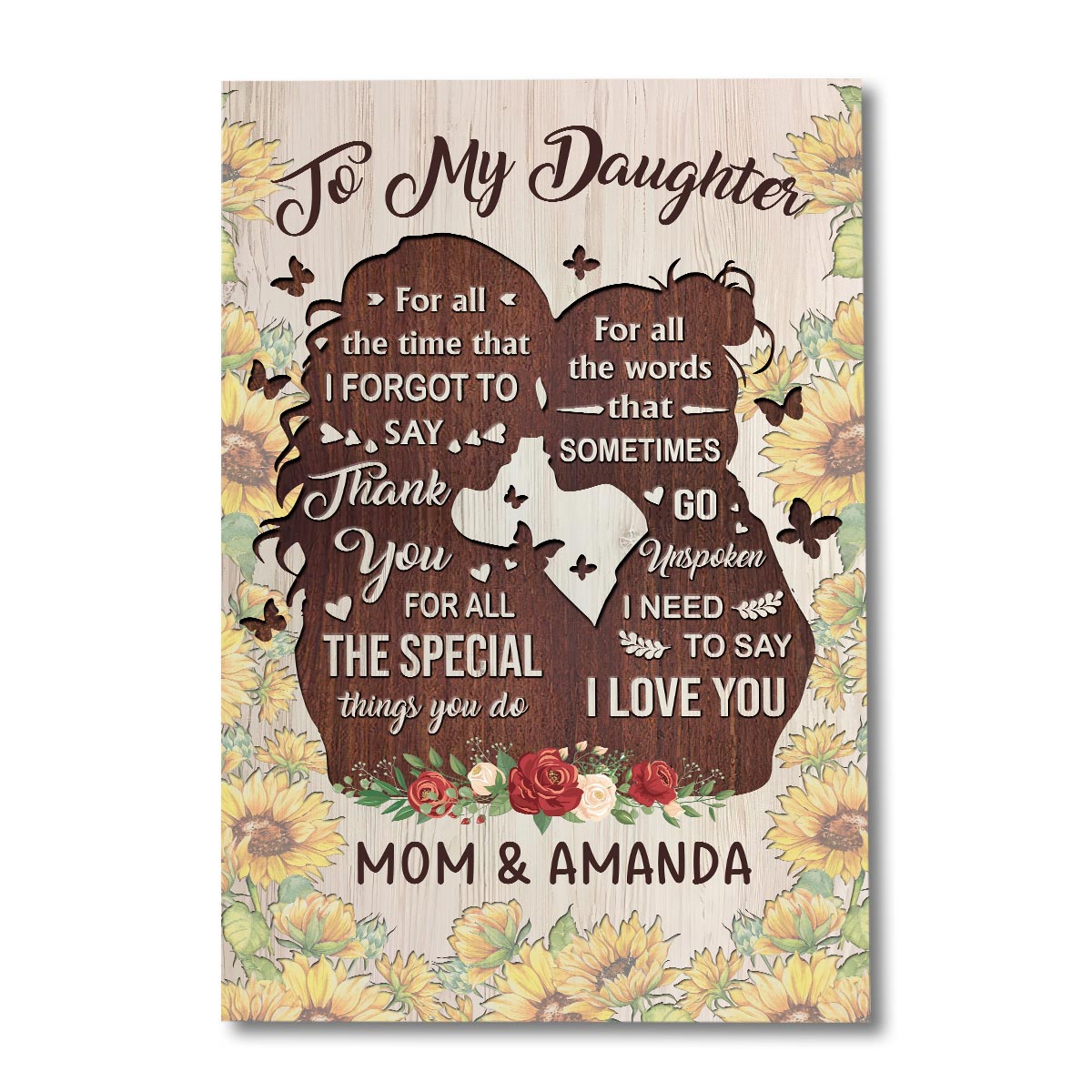 Tu es la plus gentille - Cadeau pour maman, grand-mère, fille, petite-fille, sœur, tante - Toile et affiche personnalisées