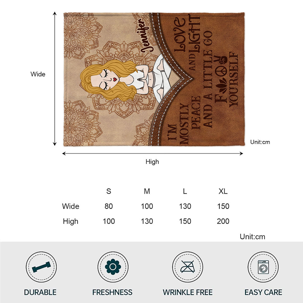 I'm Mostly Peace - Personalized Yoga Blanket