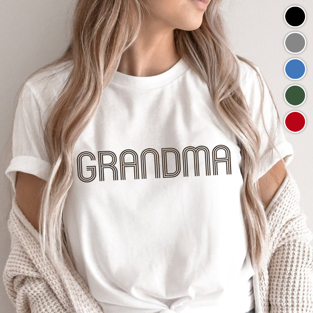 T-shirt brodé personnalisé avec nom pour grand-mère